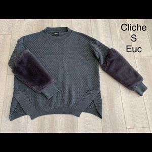 Sweater with Faux Fur accents